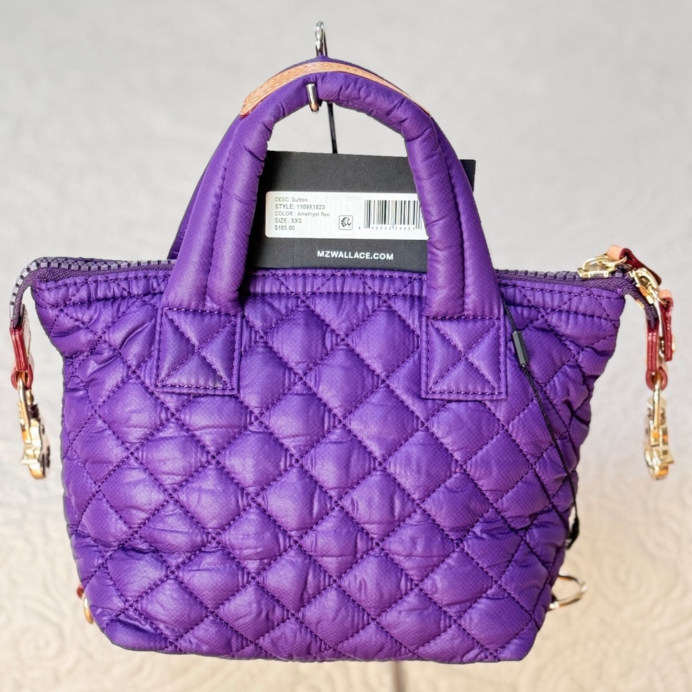 MZ Wallace Micro Sutton Purple Violet Bag Purse Small Petite w/Tag PRISTINE VHTF - Picture 5 of 12
